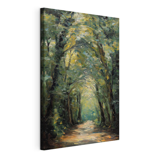 Canvas Schilderijen Schilderij van een pad door een bos