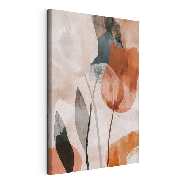 Canvas Schilderijen Schilderij van bloemen in verschillende kleuren