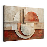 Canvas Schilderijen Abstracte vormen in warme tinten