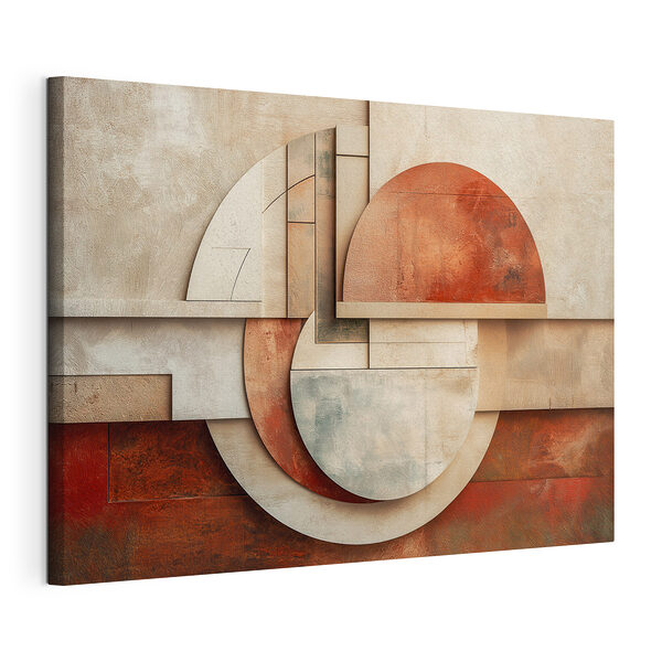 Canvas Schilderijen Abstracte vormen in warme tinten
