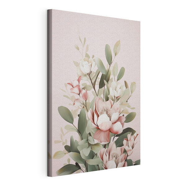 Canvas Schilderijen - Zachte bloemen in subtiele pasteltinten