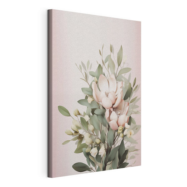 Canvas Schilderijen Verfijnde bloesems in zachte tinten