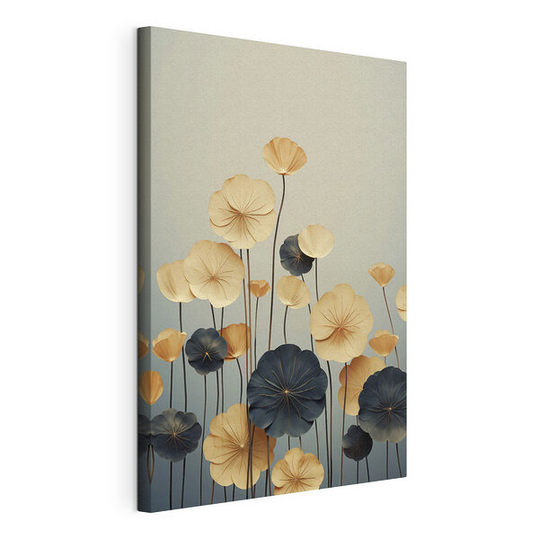 Canvas Schilderijen Verfijnde bloemen die dansen in zacht licht