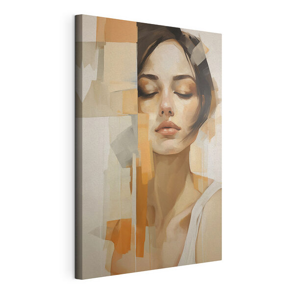 Canvas Schilderijen Schilderij van een vrouw