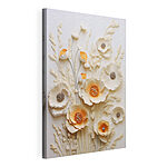 Canvas Schilderijen Witte en oranje bloemen