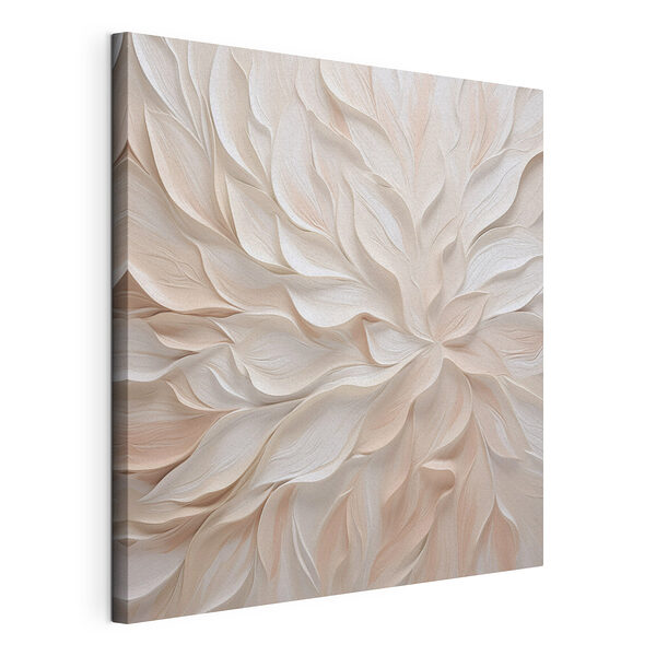 Canvas Schilderijen Wit en roze bladmotief