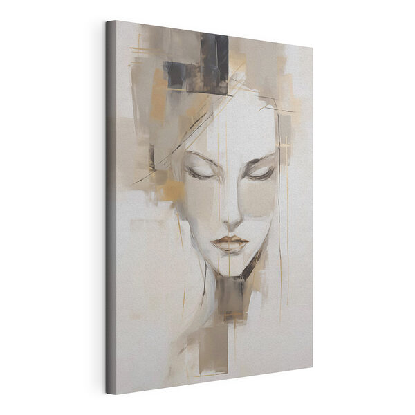 Canvas Schilderijen Schilderij van het gezicht van een vrouw