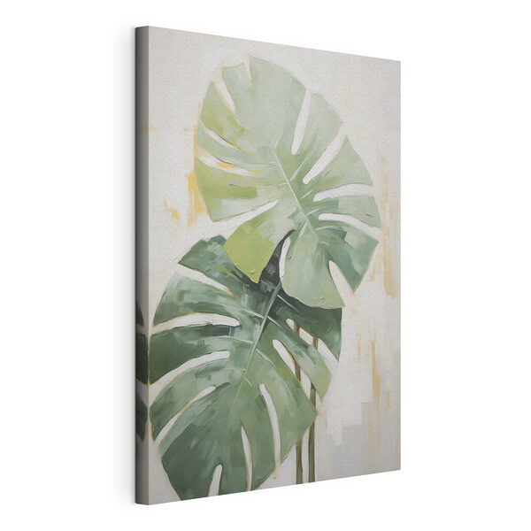 Canvas Schilderijen Schilderij van een groot blad