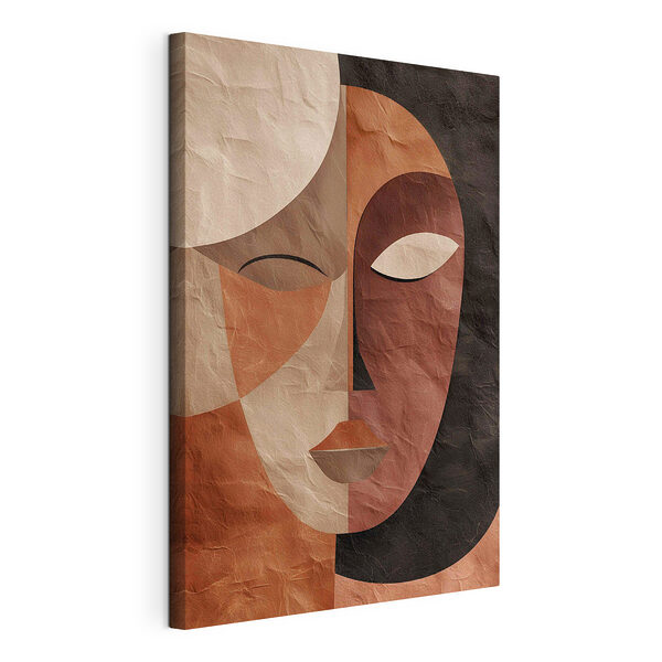 Canvas Schilderijen Gezicht geschilderd op een stuk papier