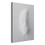 Canvas Schilderijen Witte veer op een witte achtergrond