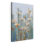 Canvas Schilderijen Schilderij van bloemen op een muur