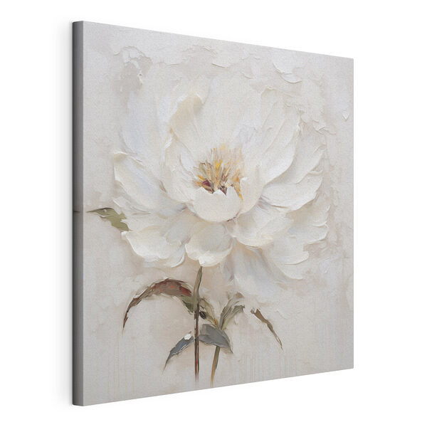 Canvas Schilderijen Schilderij van een witte bloem