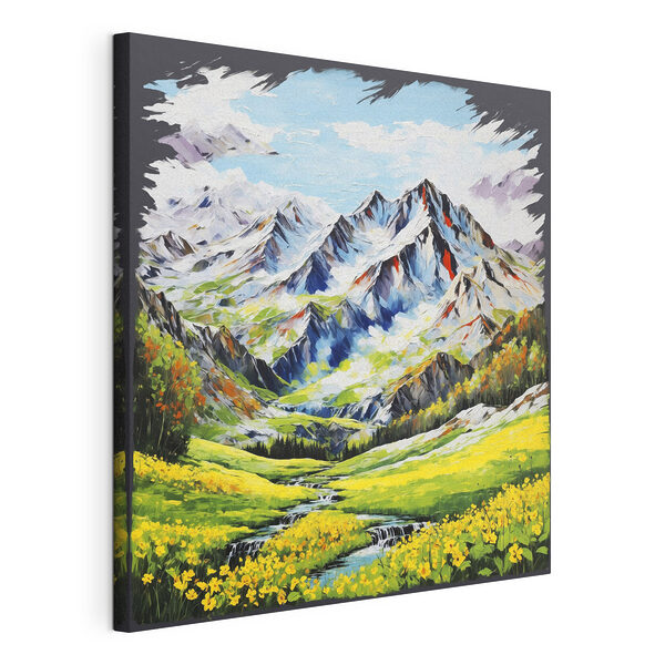Schilderij van een bergketen Canvas Schilderijen Schilderij van een bergketen