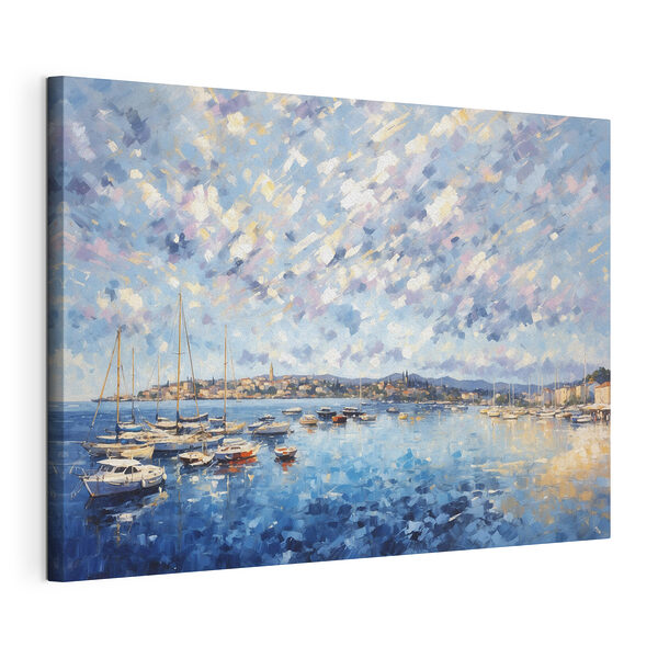 Schilderij van boten op het water Canvas Schilderijen Schilderij van boten op het water