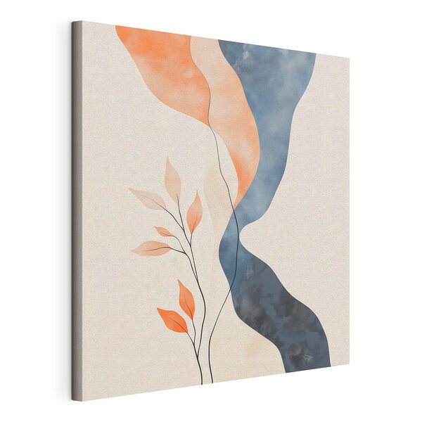 Canvas Schilderijen Schilderij van een plant met bladeren