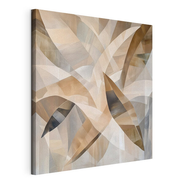 Abstracte vormen in zachte aardetinten Canvas Schilderijen Abstracte vormen in zachte aardetinten
