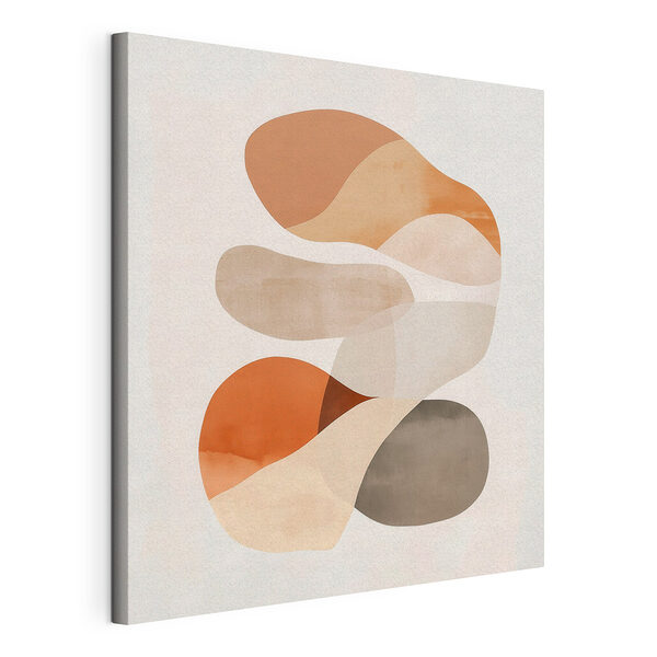 Abstracte vormen in warme tinten Canvas Schilderijen Abstracte vormen in warme tinten