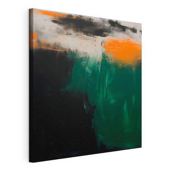 Canvas Schilderijen Schilderij in groene en zwarte kleuren