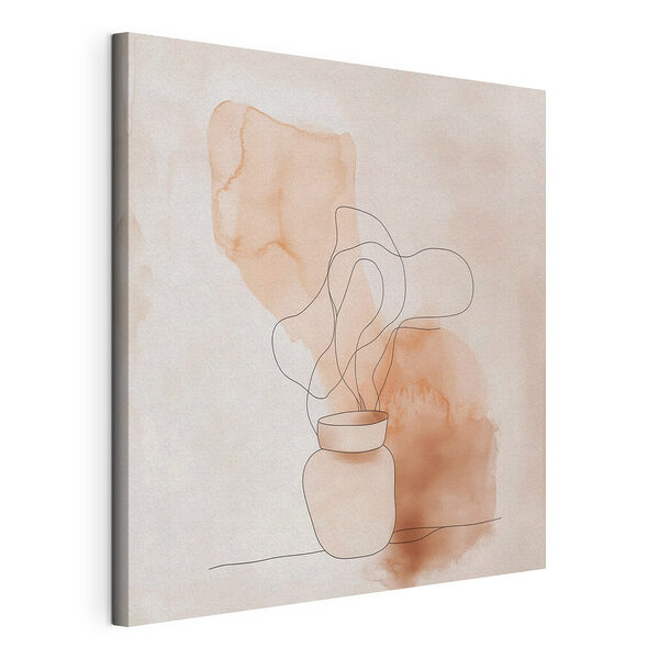 Canvas Schilderijen Tekening van een pot waar stoom uit komt
