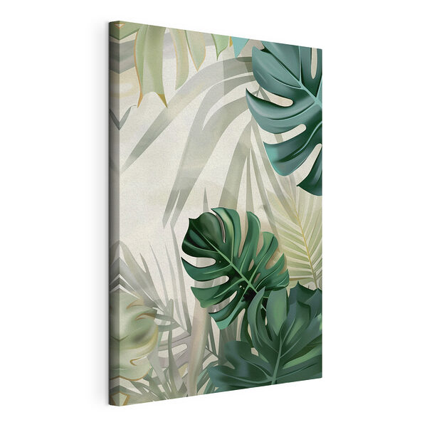 Canvas Schilderijen Groep groene bladeren