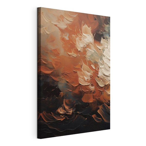 Canvas Schilderijen Abstracte wervelingen in warme aardetinten
