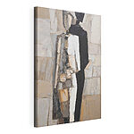 Canvas Schilderijen Schilderij van een man in een zwart-witte jurk