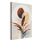 Canvas Schilderijen Plant met bladeren en cirkels