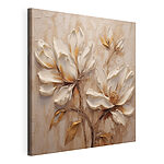 Canvas Schilderijen Schilderij van bloemen op een muur