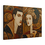 Canvas Schilderijen Schilderij van een man en een vrouw