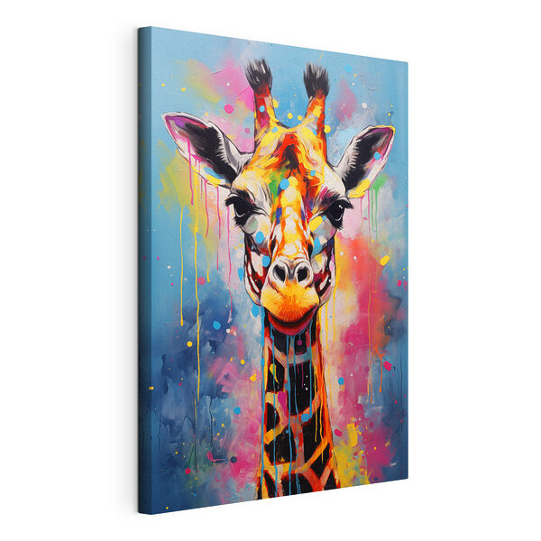 Canvas Schilderijen Schilderij van een giraf
