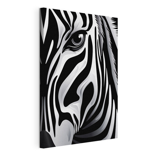 Canvas Schilderijen Zebra in opvallend zwart-wit