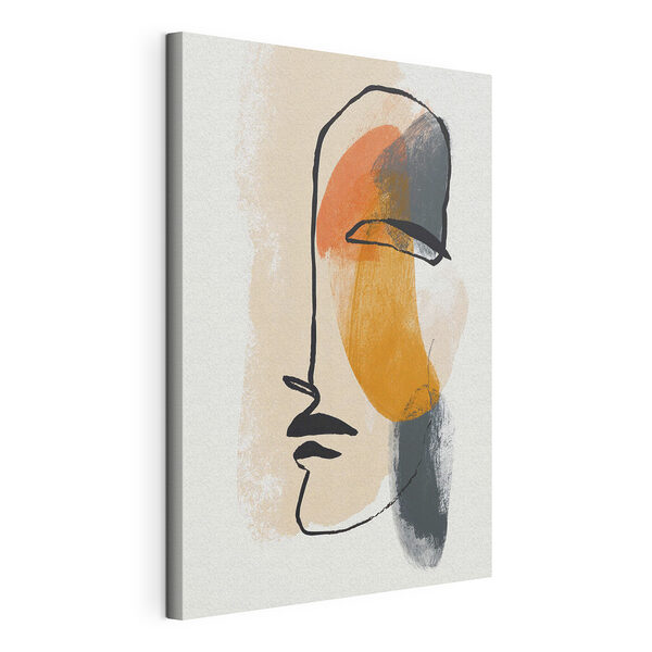 Canvas Schilderijen Schilderij van een gezicht