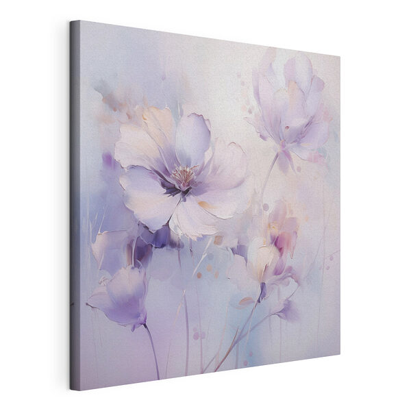 Canvas Schilderijen Schilderij van bloemen op een witte achtergrond