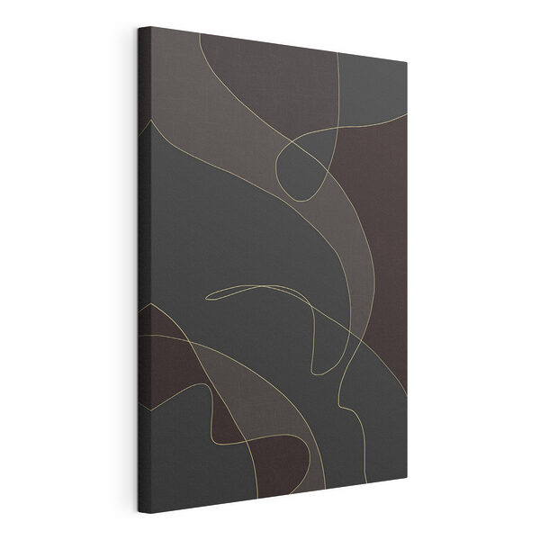 Canvas Schilderijen Ontwerp met abstracte lijnen op een donkere achtergrond