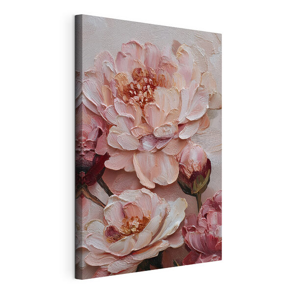 Canvas Schilderijen Prachtige bloemen in zachte pasteltinten