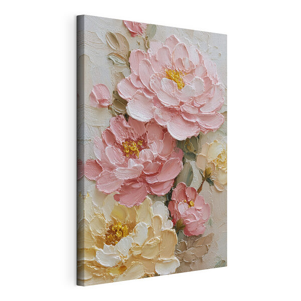 Canvas Schilderijen Prachtige bloemen in zachte kleuren