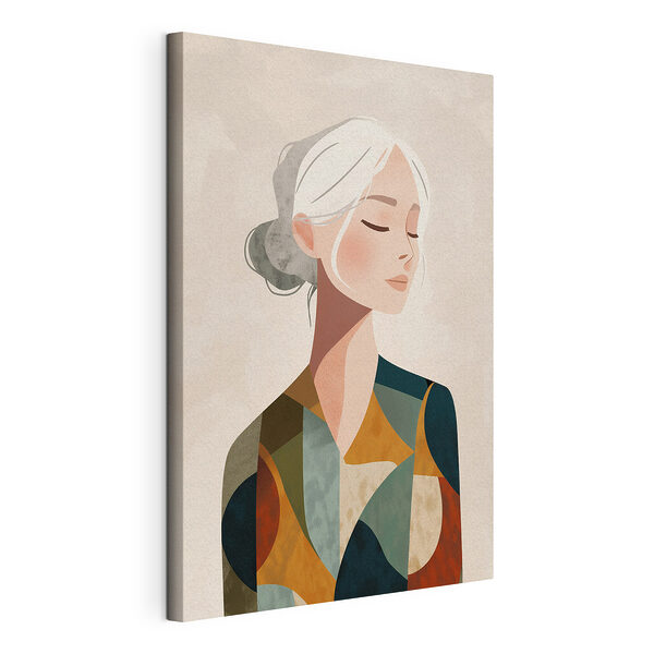 Canvas Schilderijen Vrouw met wit haar