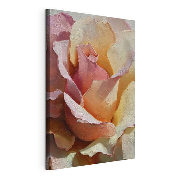 Canvas Schilderijen Verfijnde bloemen in zachte pasteltinten