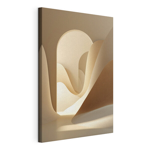 Canvas Schilderijen Kamer met een boog en een witte muur