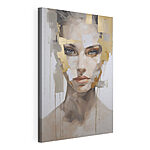 Canvas Schilderijen Elegant portret met abstracte accenten