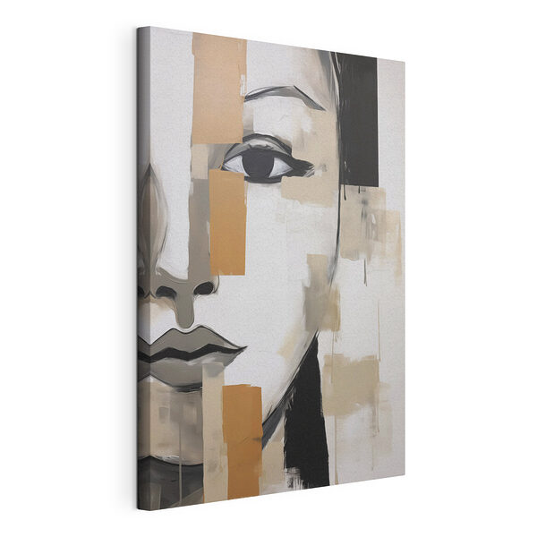 Canvas Schilderijen Schilderij van het gezicht van een vrouw