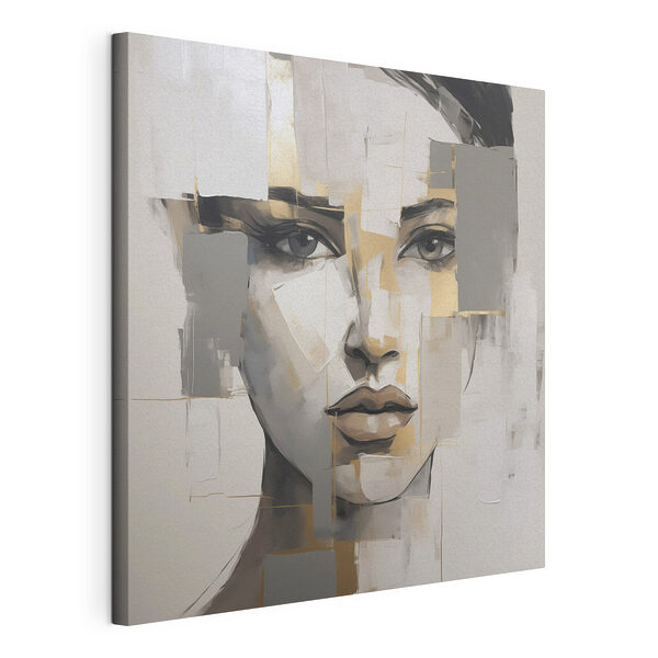 Canvas Schilderijen Schilderij van het gezicht van een vrouw