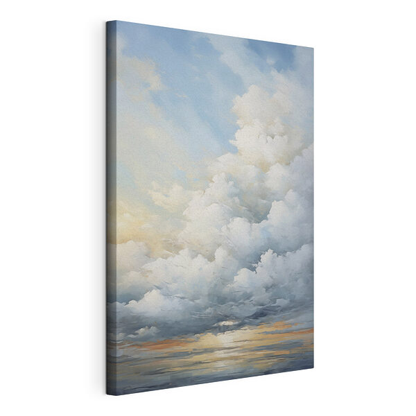 Canvas Schilderijen Grote witte wolken aan de hemel