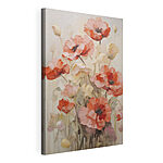 Canvas Schilderijen Schilderij van bloemen op een witte ondergrond