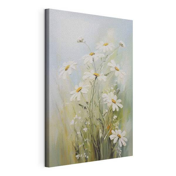 Canvas Schilderijen Schilderij van witte bloemen