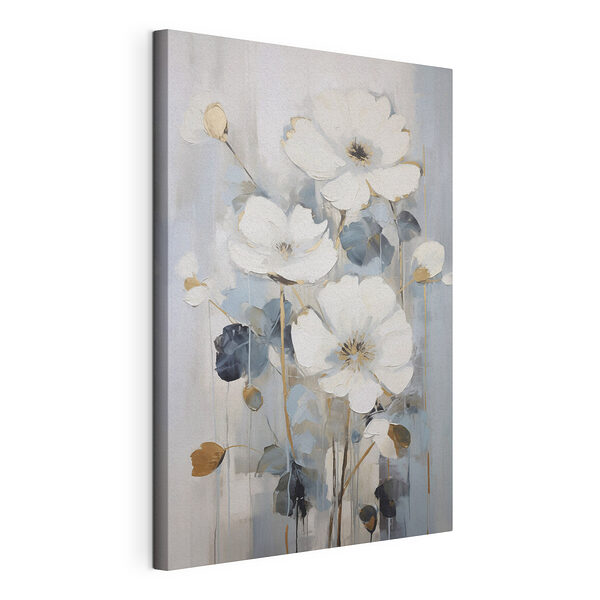 Canvas Schilderijen Schilderij van witte bloemen