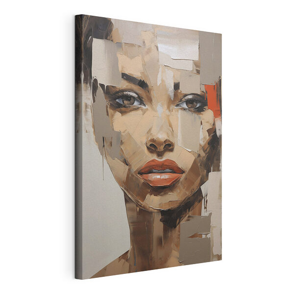 Canvas Schilderijen Schilderij van het gezicht van een vrouw