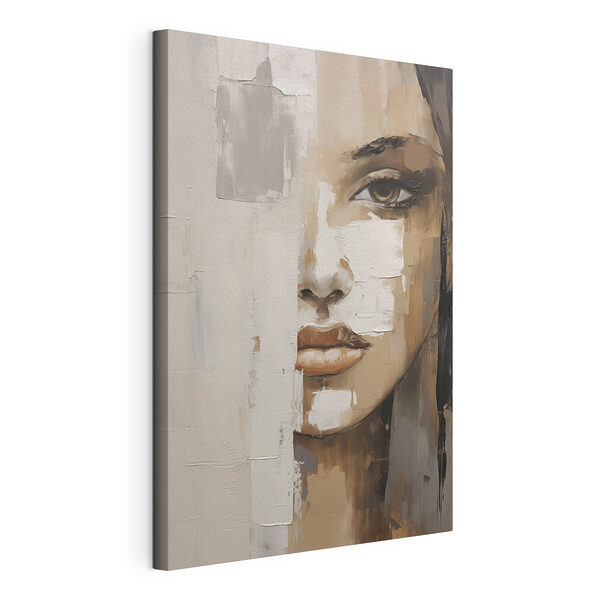 Canvas Schilderijen Schilderij van het gezicht van een vrouw