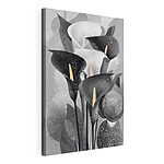 Canvas Schilderijen Groep zwart-witte bloemen