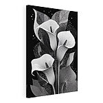 Canvas Schilderijen Elegant bloemmotief in monochrome tinten
